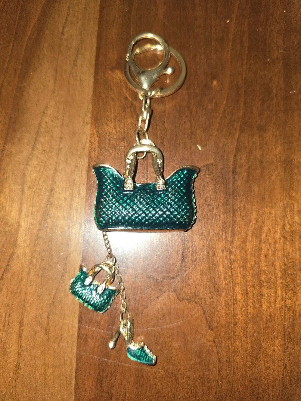 Emerald Green Handbag Keychain Bag Charm